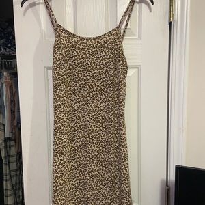 Split Hem Leopard Slip Dress